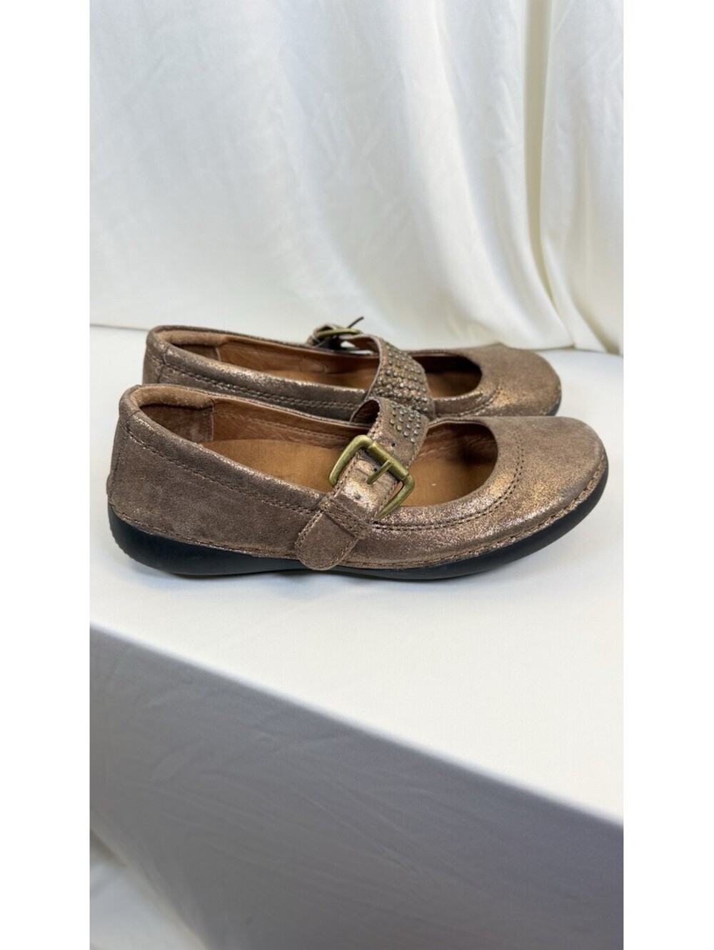 VIONIC Orthaheel Womens Sz 6.5 Cloud Goleta Mary Jane BRONZE Comfort Shoes